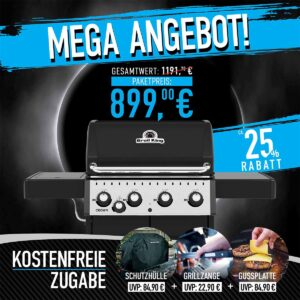 Broil King Crown 440 Promo Aktion | inkl. Abdeckhaube & Grillzange