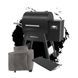 Traeger Pelletgrill Ironwood 650 | Schwarz inkl. Abdeckhaube und Frontablage