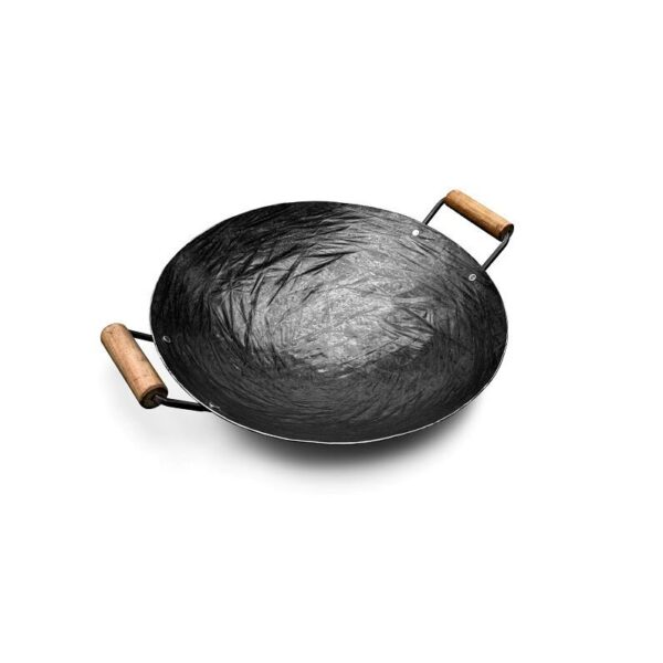 AMPHORA TANDOOR Wok Pfanne Handgeschmiedet Carbon Stahl Ø 30 cm