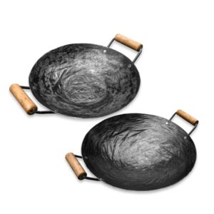 AMPHORA TANDOOR Wok-Pfannen-Set Ø 30 und 40 cm Carbonstahl