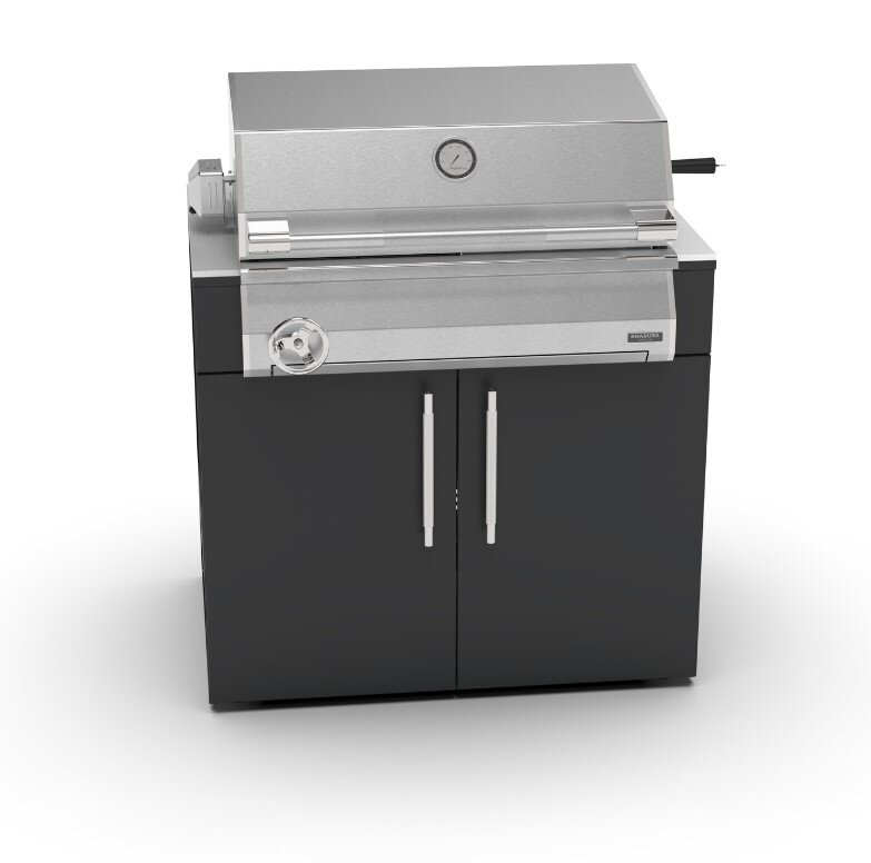 BRABURA Küchenmodul mit Edelstahl Griffe KC 100 für Grill