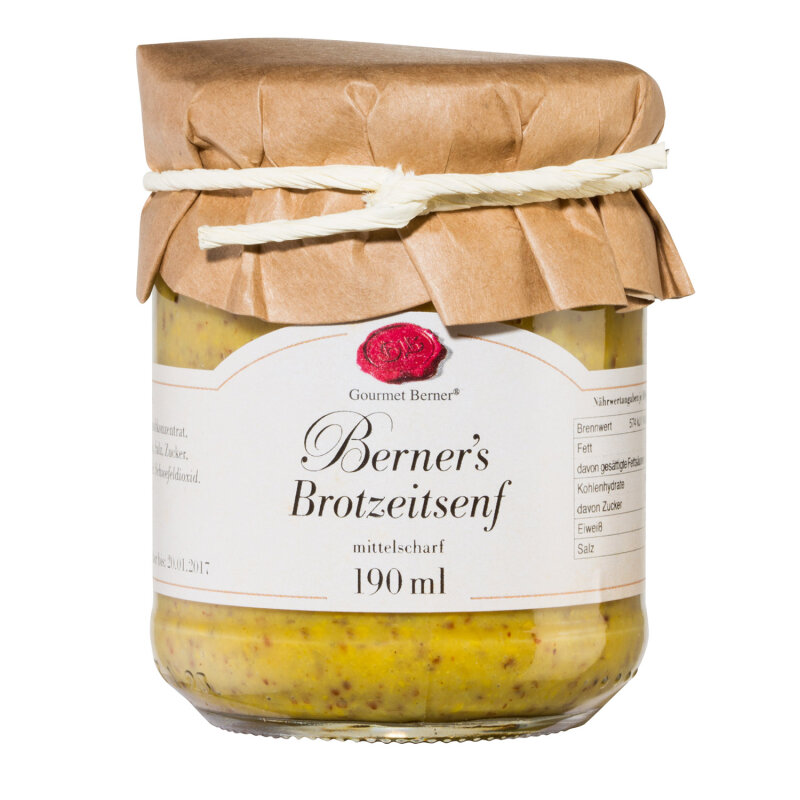 GOURMET BERNER Berner s Brotzeit Senf im 190ml Glas
