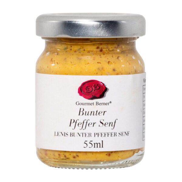 GOURMET BERNER Bunter Pfeffer Senf (Lenis bunter Pfeffer Senf) 55ml Glas