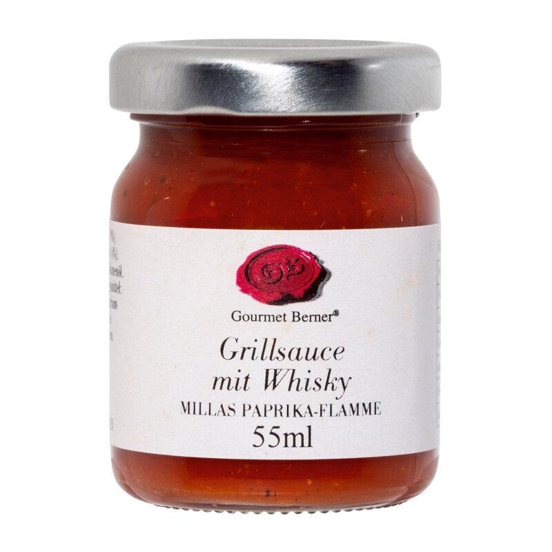 GOURMET BERNER Grillsauce mit Whisky - Millas Paprika-Flamme 55ml Glas