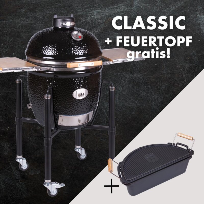 MONOLITH Classic Pro 2.0 schwarz mit Gestell incl. Gratis Feuertopf