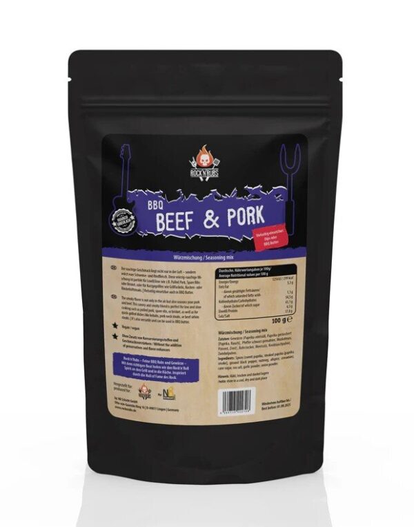 ROCK N RUBS - BBQ Beef & Pork - BBQ Rub 100 g Beutel