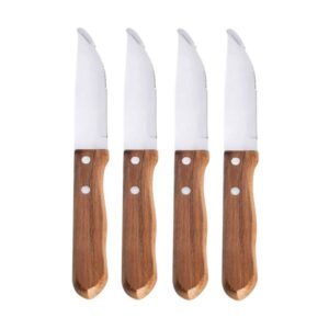 4-tlg. Jumbo Steak-Messer-Set - 12cm Klinge - Holzgriff