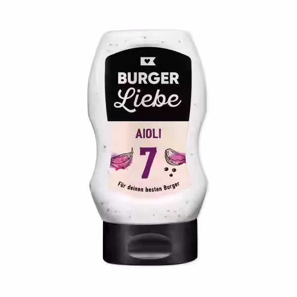 BURGER LIEBE Burgersoße - Aioli - 300ml - vegan - ohne Konservierun...