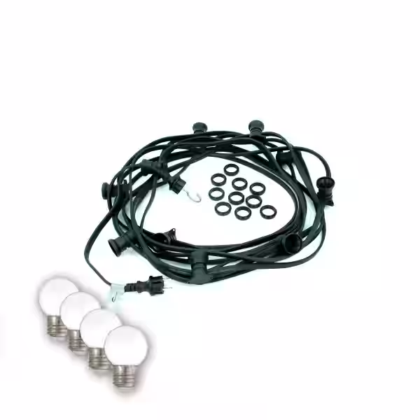 ILLU-Lichterkette BLACKY - 5m - 5xE27 - IP44 - kleine bruchfeste Tr...