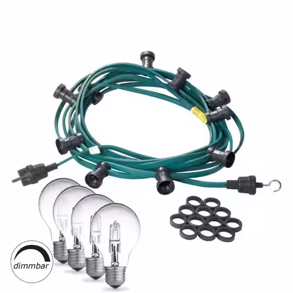 Illu-/Partylichterkette 10m - Außenlichterkette grün - Made in Germ...