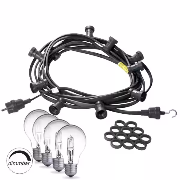 Illu-/Partylichterkette 10m - Außenlichterkette schwarz - Made in G...