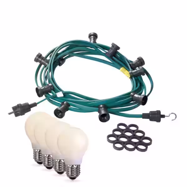 Illu-/Partylichterkette 30m - Außenlichterkette grün - Made in Germ...