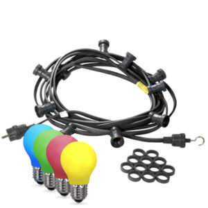 Illu-/Partylichterkette 40m - Außenlichterkette schwarz - Made in G...