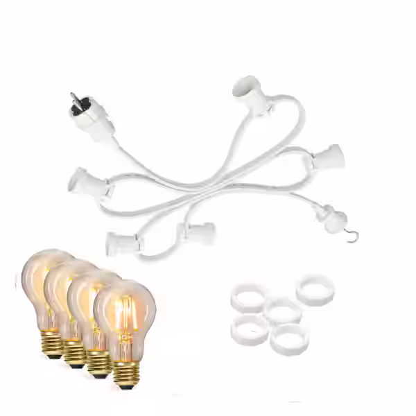 Illu-/Partylichterkette 5m - Außenlichterkette weiß - Made in Germa...