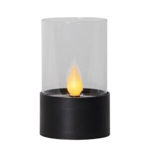 LED Solar Kerze - warmweiße Flamme - H: 14cm - D: 8