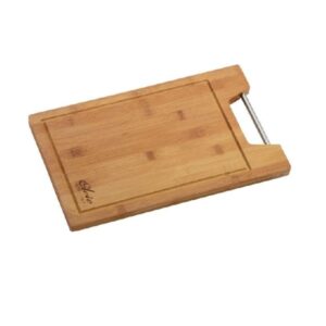 Schneidebrett Bambus 38 x 22cm - antibakterielles Holz - Edelstahlg...