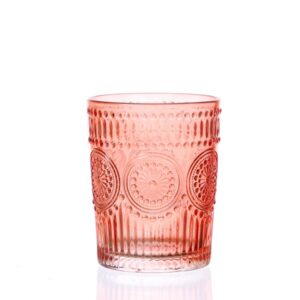 Trinkglas Vintage mit Blumenmuster - Glas - 280ml - H: 10cm - Bohos...