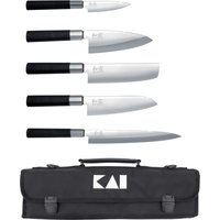 KAI Wasabi Black Messer-Set Japan - 5 Messer mit Messertasche